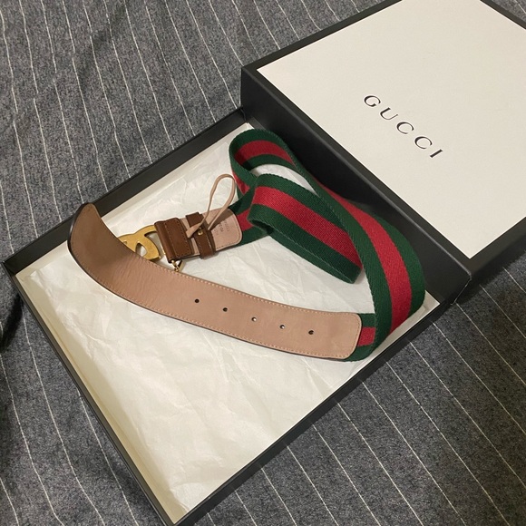 Gucci woman belt worh double G green size 90.36w main image 7